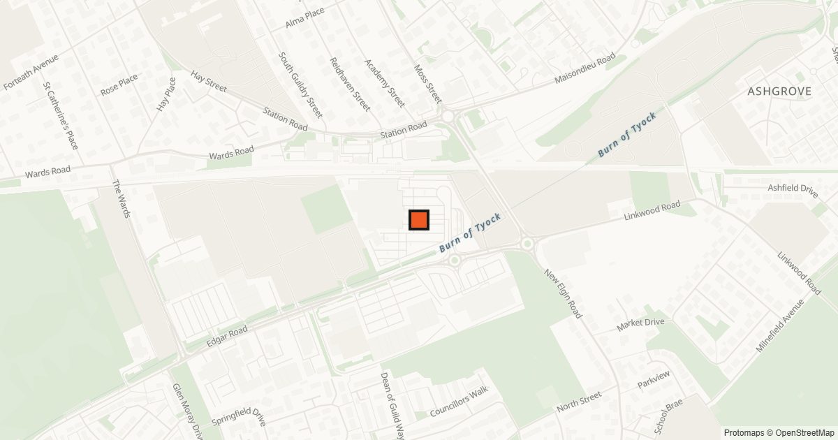 Map showing the location of Asda Elgin, Elgin